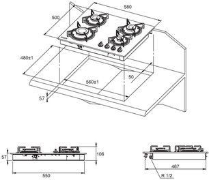 Независимая варочная панель Куперсберг FQ6TGR W фото 2 в Новосибирске Независимая варочная панель Kuppersberg FQ6TGR W фото 2 в Новосибирске