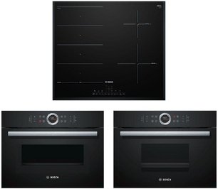 Bosch (духовой шкаф CMG633BB1 + пароварка CDG634AB0 + варочная панель PXE651FC1E) фото в Новосибирске
