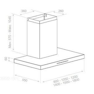 Настенная вытяжка Pando P-861/90 IX 1050 SEC PLUS фото 4 в Новосибирске