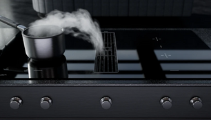 Индукционная варочная поверхность с вытяжкой Kuppersbusch KMI 12850.0 SR-S Silver Chrome фото 3 в Новосибирске