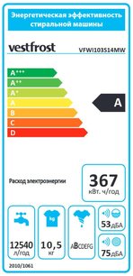 Стиральная машина Vestfrost VFWI103S14MW фото 3 в Новосибирске