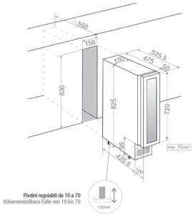 Встраиваемый винный шкаф Pando PVZB 15-9 XR фото 3 в Новосибирске