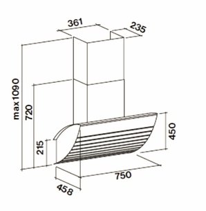 Вытяжка Фалмек Shark 75 Black фото 2 в Новосибирске Вытяжка Falmec Shark 75 Black фото 2 в Новосибирске
