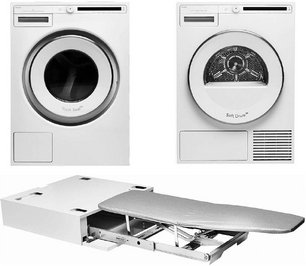 Asko Classic 3 (стиральная машина W2084.W/3 + сушильная машина T208C.W + гладильная доска HI1153W) фото в Новосибирске Asko Classic 3 (стиральная машина W2084.W/3 + сушильная машина T208C.W + гладильная доска HI1153W) фото в Новосибирске