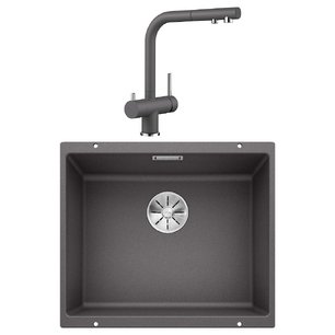 Blanco (мойка SUBLINE 500-U SILGRANIT + FONTAS-S II SILGRANIT темная скала) фото в Новосибирске