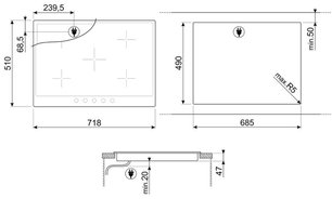 Варочная панель Смег P875PO фото 4 в Новосибирске Варочная панель Smeg P875PO фото 4 в Новосибирске