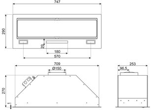 Встраиваемая вытяжка Смег KSG8P4MB фото 3 в Новосибирске Встраиваемая вытяжка Smeg KSG8P4MB фото 3 в Новосибирске