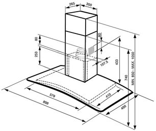 Вытяжка Smeg KV90X-2 фото 3 в Новосибирске