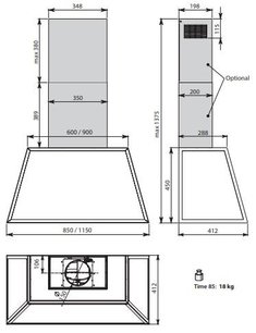 Вытяжка Фалмек TIME 115 INOX фото 3 в Новосибирске Вытяжка Falmec TIME 115 INOX фото 3 в Новосибирске
