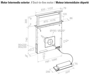 Встраиваемая в столешницу вытяжка Pando E-320/90 IX-CR.TOUCH V.1200 фото 3 в Новосибирске