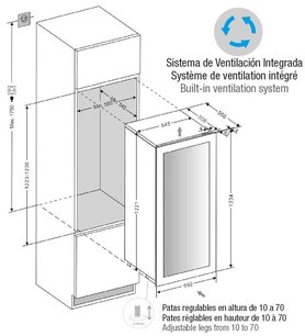 Встраиваемый винный шкаф Pando PVMAVP 124-70CRR фото 3 в Новосибирске