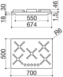 Газовая варочная панель Barazza 1PSPF75 фото 4 в Новосибирске