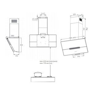 Наклонная вытяжка Кертинг KHC 61950 GXN фото 4 в Новосибирске Наклонная вытяжка Korting KHC 61950 GXN фото 4 в Новосибирске