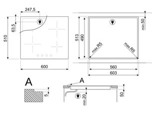 Варочная панель Смег SE364TDM фото 4 в Новосибирске Варочная панель Smeg SE364TDM фото 4 в Новосибирске