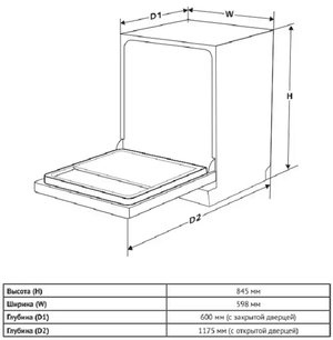 Отдельностоящая посудомоечная машина Кертинг KDF 60240 N фото 4 в Новосибирске Отдельностоящая посудомоечная машина Korting KDF 60240 N фото 4 в Новосибирске