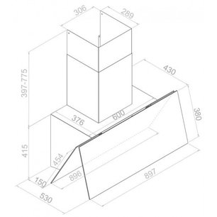 Вытяжка Pando P-725/90 CR.NEGRO 850 фото 3 в Новосибирске