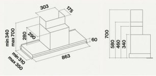 Встраиваемая вытяжка Фалмек Virgola Black 90 (600) фото 4 в Новосибирске Встраиваемая вытяжка Falmec Virgola Black 90 (600) фото 4 в Новосибирске