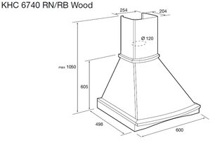 Вытяжка Кертинг KHC 6740 RB Wood фото 2 в Новосибирске Вытяжка Korting KHC 6740 RB Wood фото 2 в Новосибирске