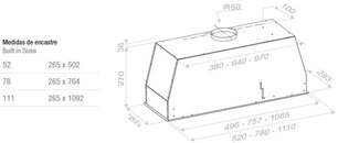 Встраиваемая вытяжка Pando NCR/78 TOTAL BLACK V.850 фото 3 в Новосибирске
