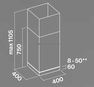 Вытяжка Фалмек Mira Top 40 Telescopica Fasteel wall фото 3 в Новосибирске Вытяжка Falmec Mira Top 40 Telescopica Fasteel wall фото 3 в Новосибирске