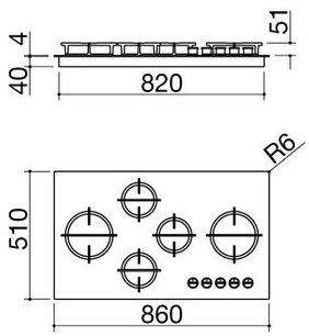 Газовая варочная панель Barazza 1PMDM95 фото 3 в Новосибирске