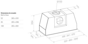 Встраиваемая вытяжка Pando PRO/85 INOX V.1050 SEC PLUS фото 2 в Новосибирске