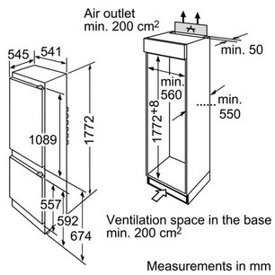 Встраиваемый двухкамерный холодильник Bosch KIV 38V20 RU фото 2 в Новосибирске