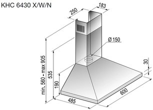 Вытяжка Кертинг KHC 6430 W фото 2 в Новосибирске Вытяжка Korting KHC 6430 W фото 2 в Новосибирске