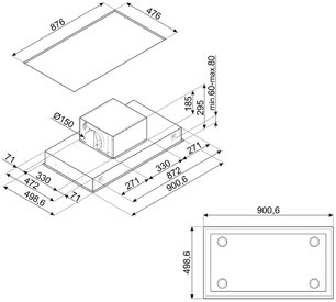 Встраиваемая вытяжка Smeg KSCB90XE фото 2 в Новосибирске