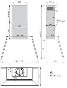 Вытяжка Falmec TIME 85 pewter фото 3 в Новосибирске