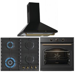 Gorenje (варочная панель GW642CLB + духовой шкаф BO6735CLB + вытяжка WHC63CLB) фото в Новосибирске