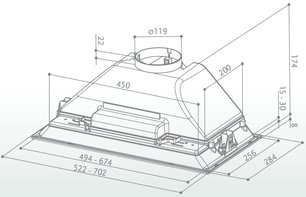 Встраиваемая вытяжка Faber INCA SMART C GR A70 фото 2 в Новосибирске