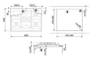 Варочная панель Смег SR775BS1 фото 4 в Новосибирске Варочная панель Smeg SR775BS1 фото 4 в Новосибирске