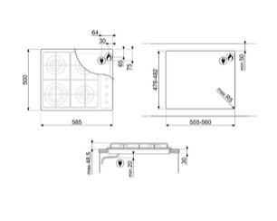 Варочная панель Смег S64S фото 2 в Новосибирске Варочная панель Smeg S64S фото 2 в Новосибирске