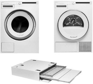 Asko Classic 6 (стиральная машина W2086C.W/3 + сушильная машина T208H.W + выдвижная полка с корзиной HDB1153W) фото в Новосибирске