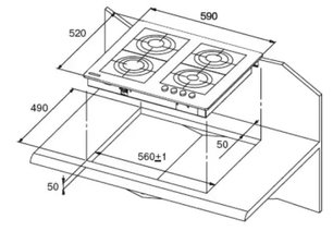 Газовая варочная панель Куперсберг TS69 B фото 2 в Новосибирске Газовая варочная панель Kuppersberg TS69 B фото 2 в Новосибирске