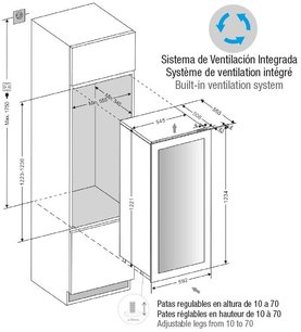 Встраиваемый винный шкаф Pando PVMAV 124-70XR фото 3 в Новосибирске