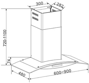 Вытяжка Korting KHC 9672 X фото 2 в Новосибирске