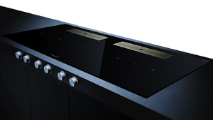 Индукционная варочная поверхность с вытяжкой Kuppersbusch KMI 12850.0 SR-E Gold фото 3 в Новосибирске