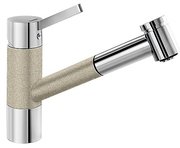 Смеситель Бланко Tivo-S chrome/Silgranit песочный фото в Новосибирске Смеситель Blanco Tivo-S chrome/Silgranit песочный фото в Новосибирске