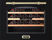 Встраиваемый винный шкаф Lofra ZBRNM24M/O CANTINA 24 NERO MAT OTTONE
