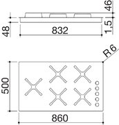 Газовая варочная панель Barazza 1PSPF95 фото 4 в Новосибирске