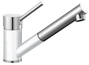 Смеситель Бланко Antas-S chrome/Silgranit белый фото в Новосибирске Смеситель Blanco Antas-S chrome/Silgranit белый фото в Новосибирске