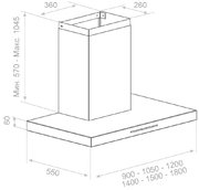 Вытяжка Pando P-861/90 IX V.1050 ECO SEC PLUS фото 2 в Новосибирске