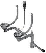 Арматура для двухчашевых моек с круглым переливом и клапаном-автоматом Omoikiri WK-2-R-IN-A фото в Новосибирске