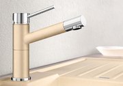 Смеситель Бланко Alta compact chrome/Silgranit антрацит фото 3 в Новосибирске Смеситель Blanco Alta compact chrome/Silgranit антрацит фото 3 в Новосибирске