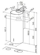 Вытяжка Faber CYLINDRA/2 EV8 2EL XH890 фото 4 в Новосибирске