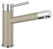 Смеситель Бланко Alta compact chrome/Silgranit песочный фото в Новосибирске Смеситель Blanco Alta compact chrome/Silgranit песочный фото в Новосибирске