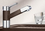 Смеситель Бланко Zenos-S chrome/Silgranit шампань фото 4 в Новосибирске Смеситель Blanco Zenos-S chrome/Silgranit шампань фото 4 в Новосибирске