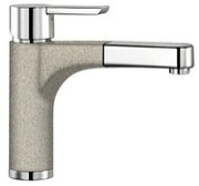 Смеситель Бланко Pylos-S chrome/Silgranit песочный фото в Новосибирске Смеситель Blanco Pylos-S chrome/Silgranit песочный фото в Новосибирске